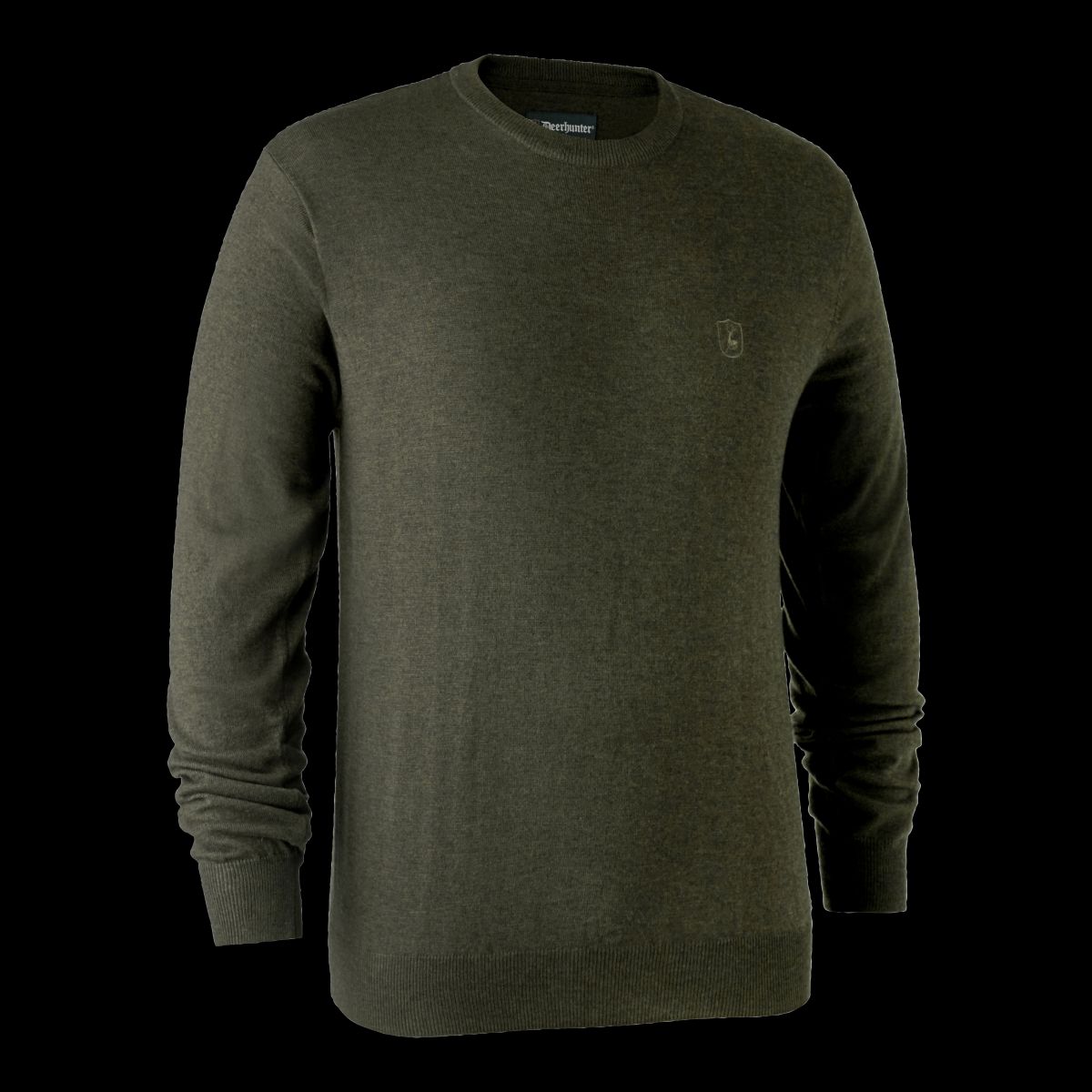 Deerhunter Kingston Strik med rund hals Green Melange 2XL