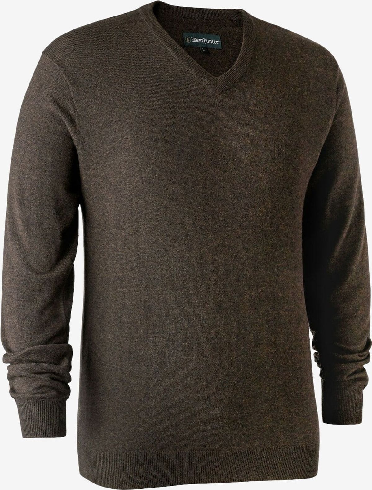 Deerhunter - Kingston strik med v-hals (Dark Elm) - 3XL