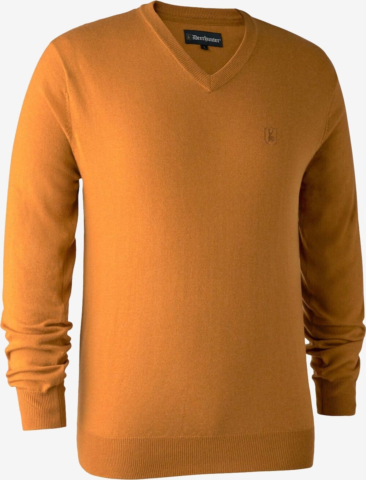 Deerhunter - Kingston strik med v-hals (Golden oak) - 3XL