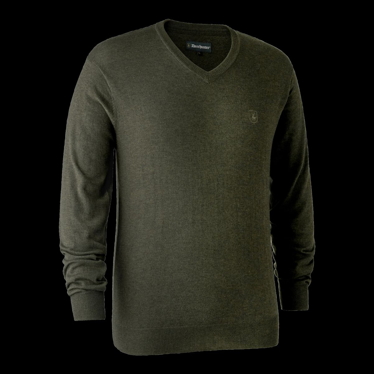 Deerhunter Kingston Striktrøje med V-hals Green Melange XL