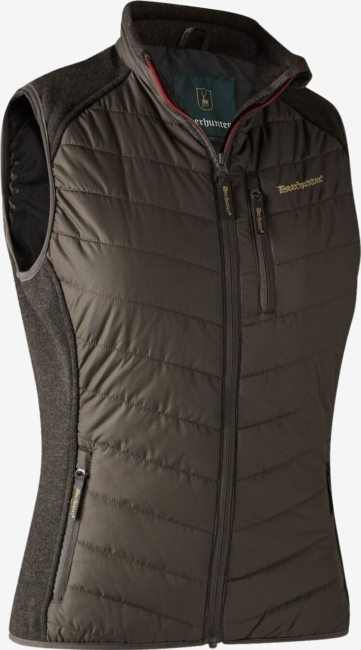 Deerhunter - Lady Caroline vatteret vest med strik (Brown Leaf) - 36