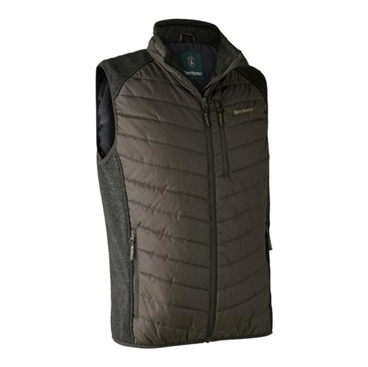 Deerhunter Mens Moor Padded Waistcoat with knit, Timber