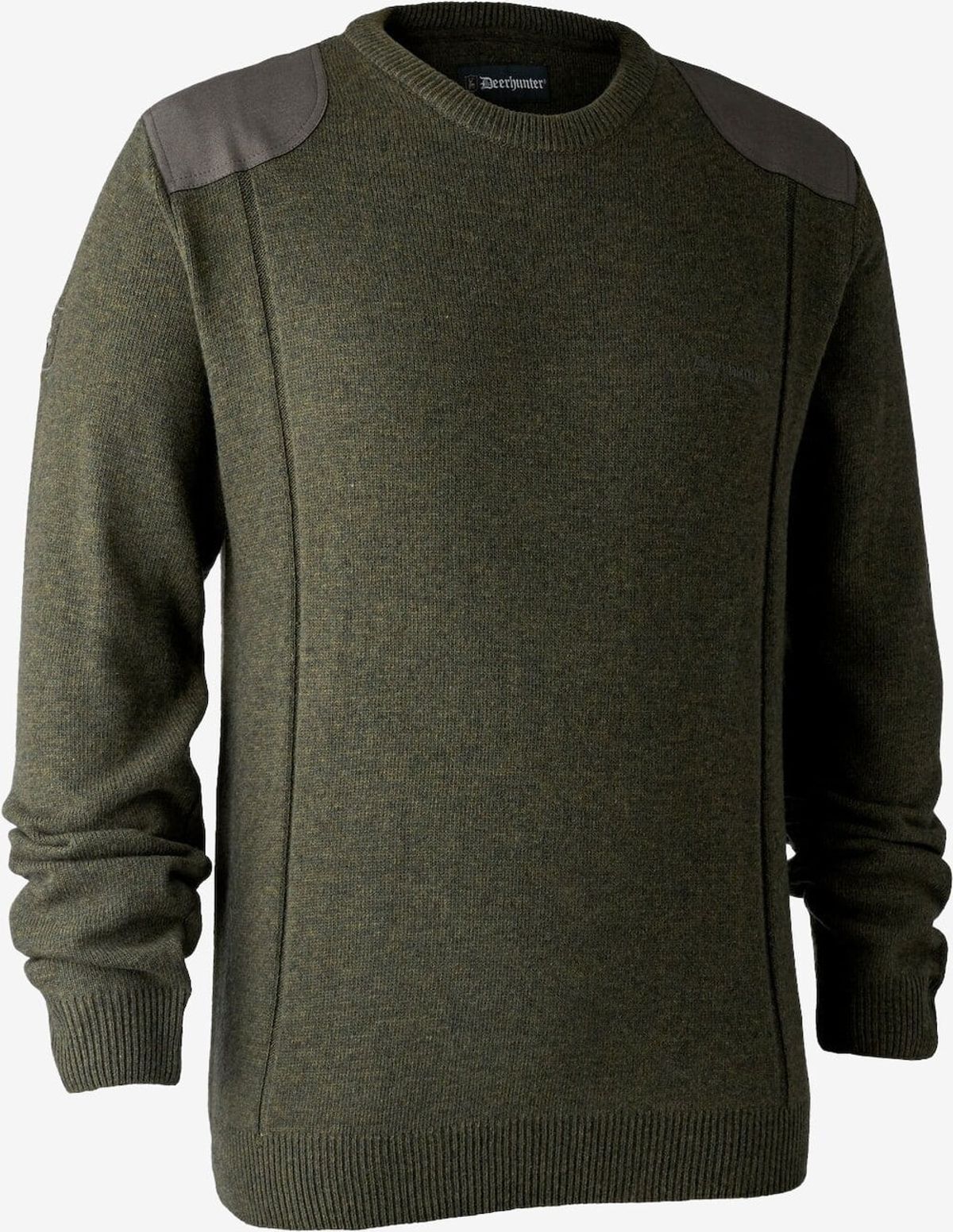 Deerhunter - Sheffield strik med rund hals (Green Melange) - 3XL