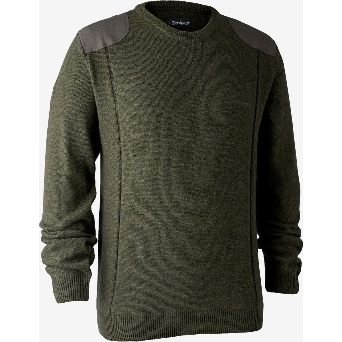 Deerhunter - Sheffield strik med rund hals (Green Melange) - L