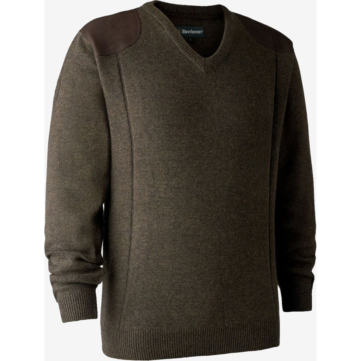 Deerhunter - Sheffield strik med v-hals (Dark Elm) - M