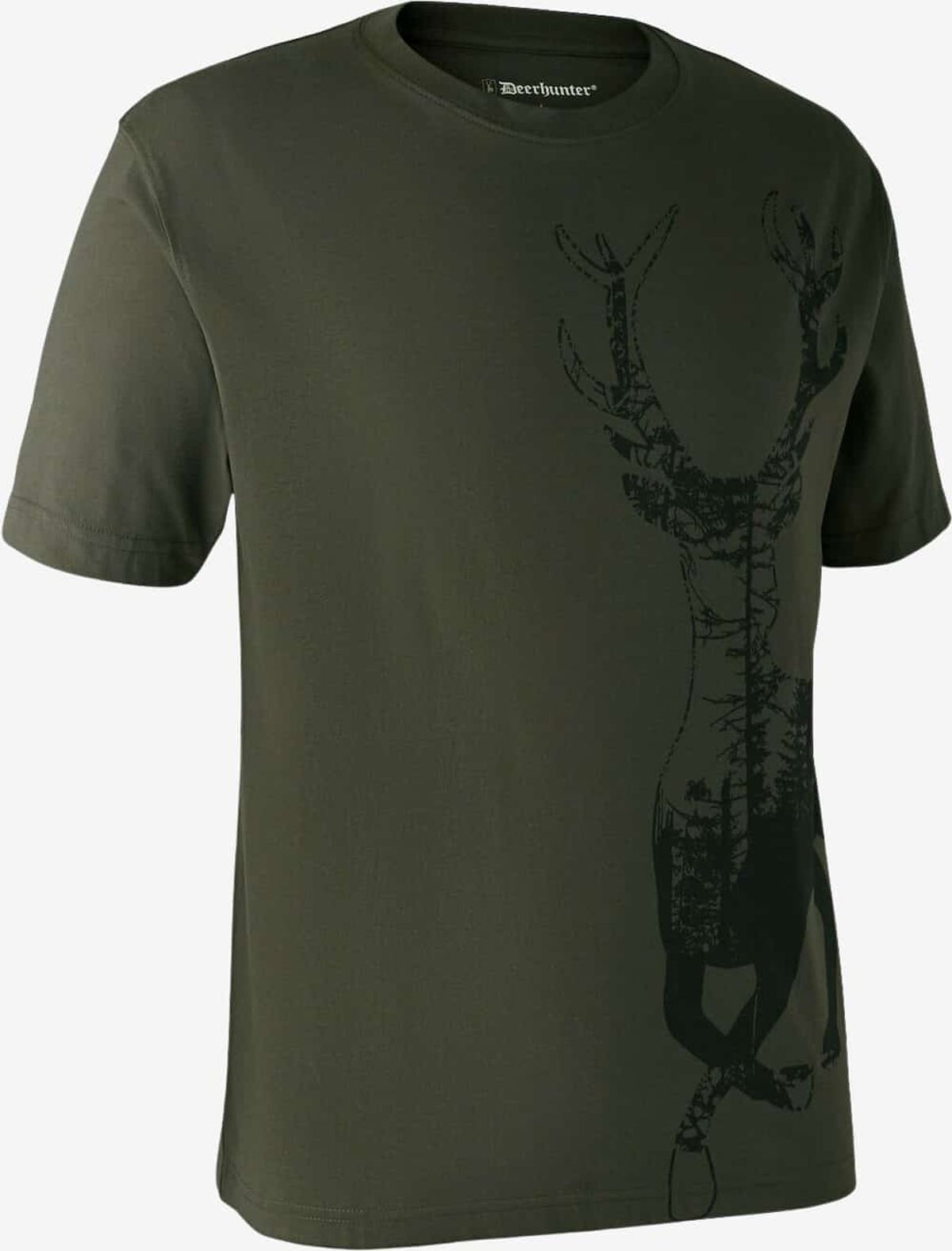 Deerhunter - T-shirt med hjort (Bark Green) - 3XL