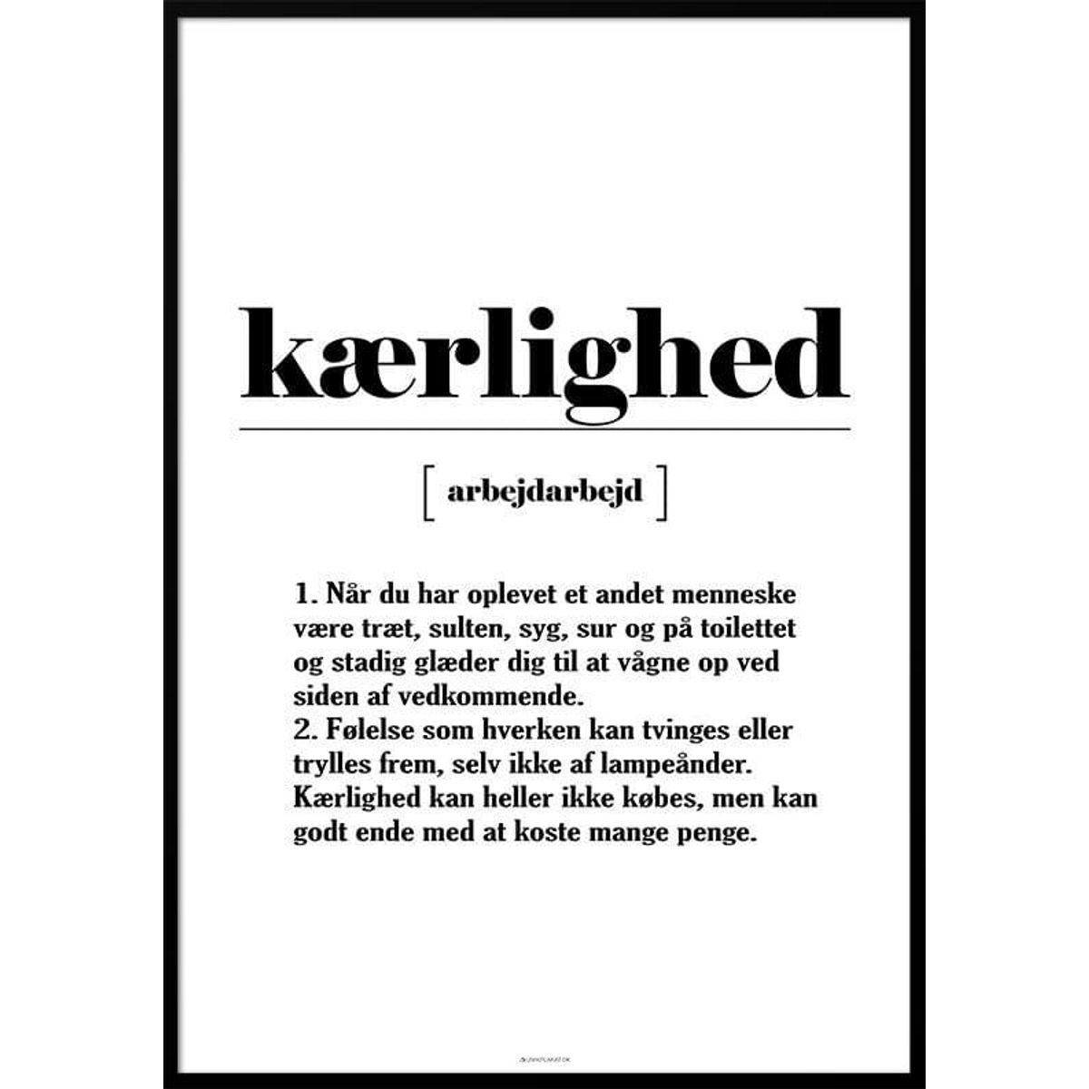 Definitionsplakat kærlighed