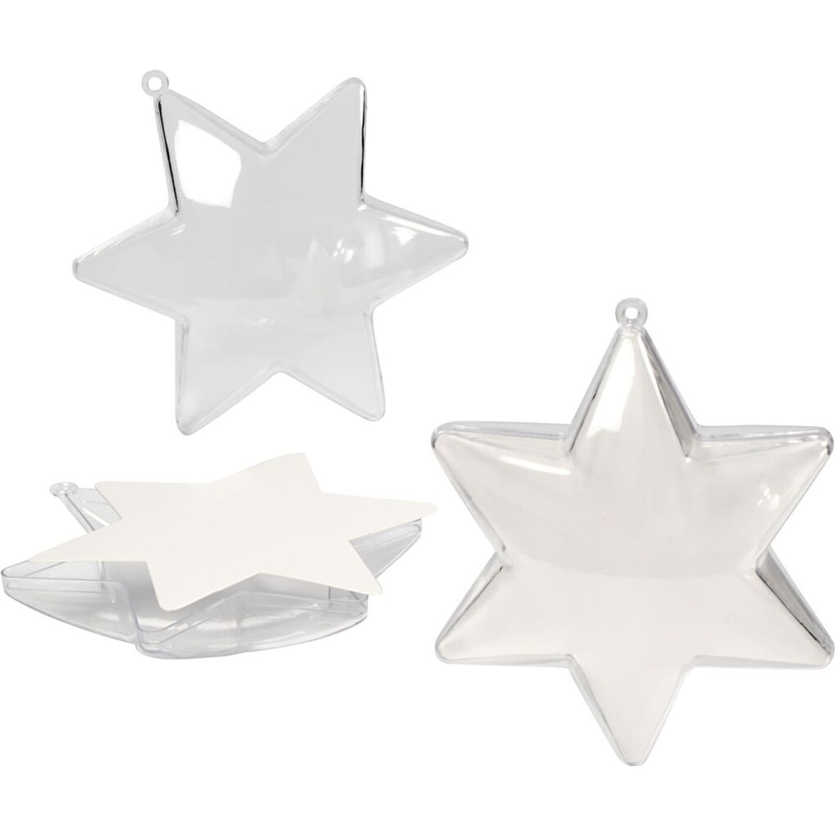 Deko-stjerne - H 10 Cm - Transparent - 5 Stk.