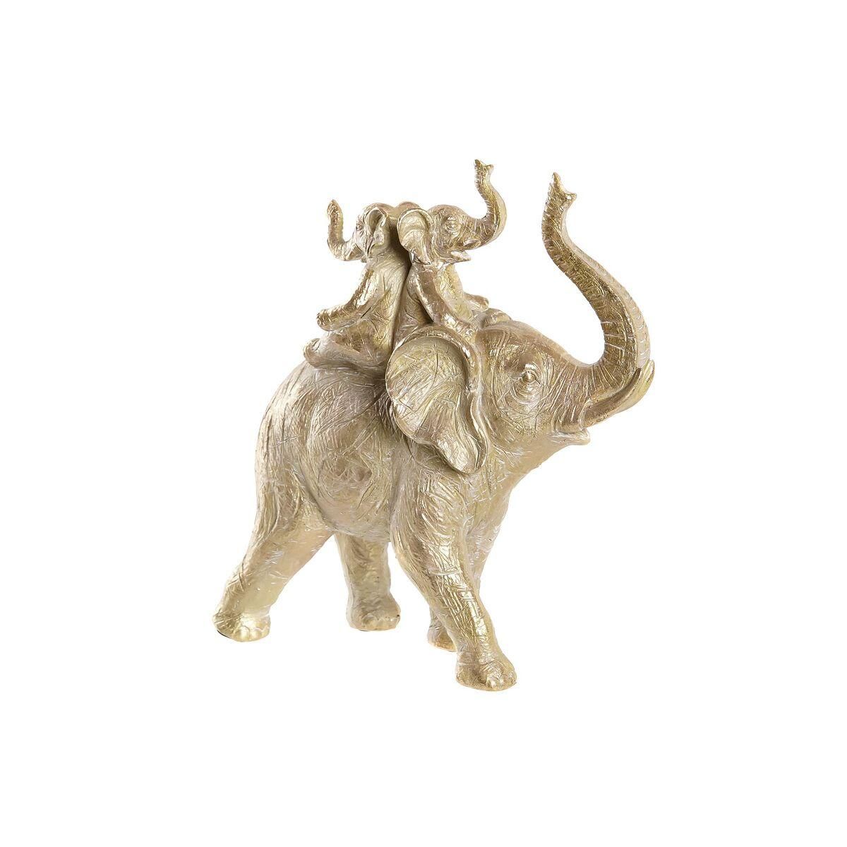 Dekorativ figur 24 x 10 x 25,5 cm Elefant Gylden Kolonistil