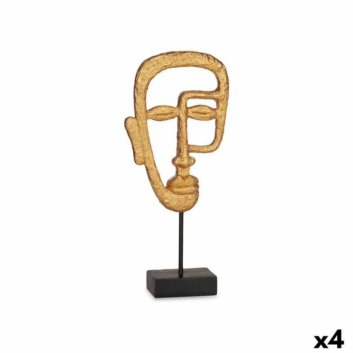 Dekorativ figur Ansigt Gylden 19,5 x 38 x 10,5 cm (4 enheder)