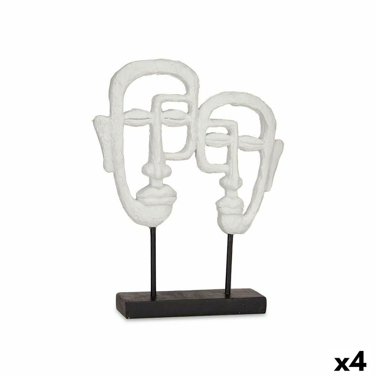 Dekorativ figur Ansigt Hvid 27 x 32,5 x 10,5 cm (4 enheder)