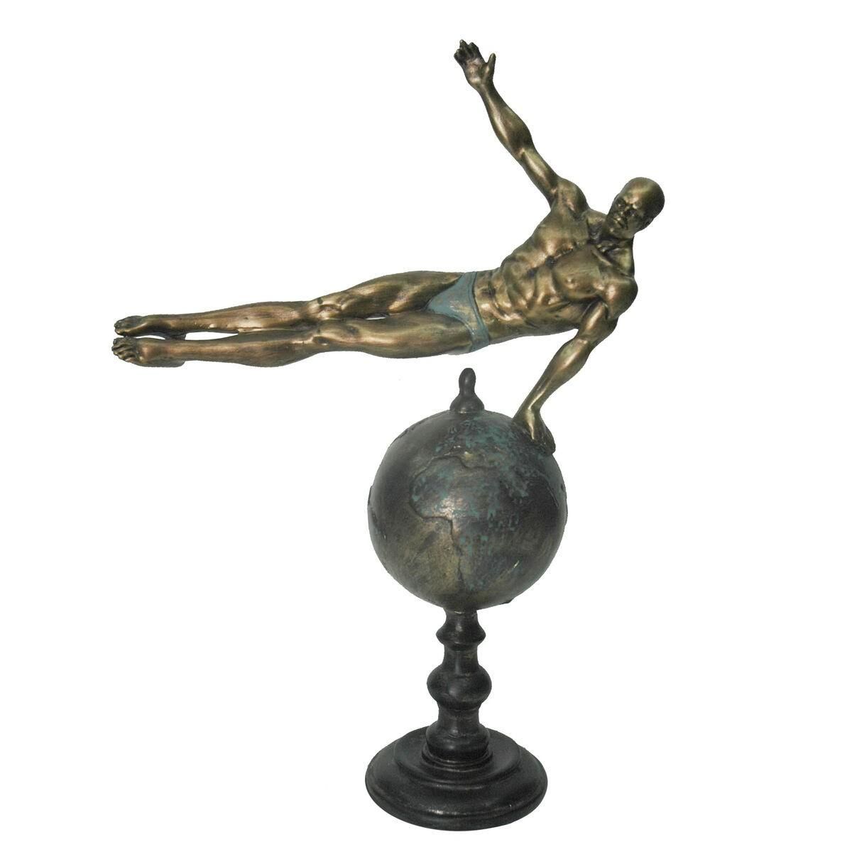 Dekorativ figur Gylden Harpiks Gymnast Moderne (27 x 11 x 39 cm)