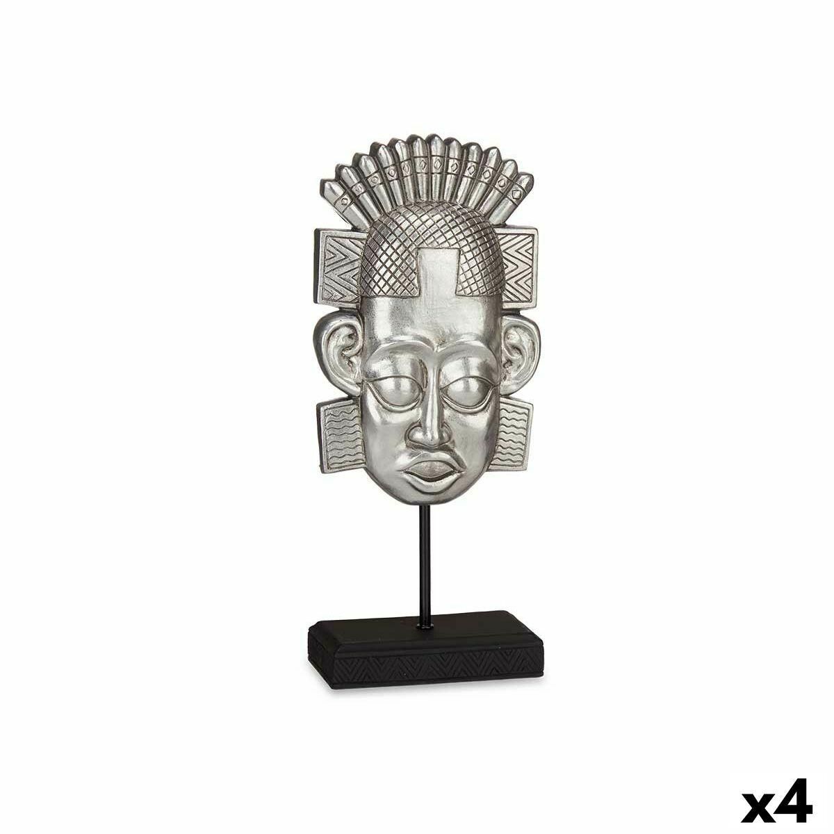 Dekorativ figur Indian Sølvfarvet 17,5 x 36 x 10,5 cm (4 enheder)