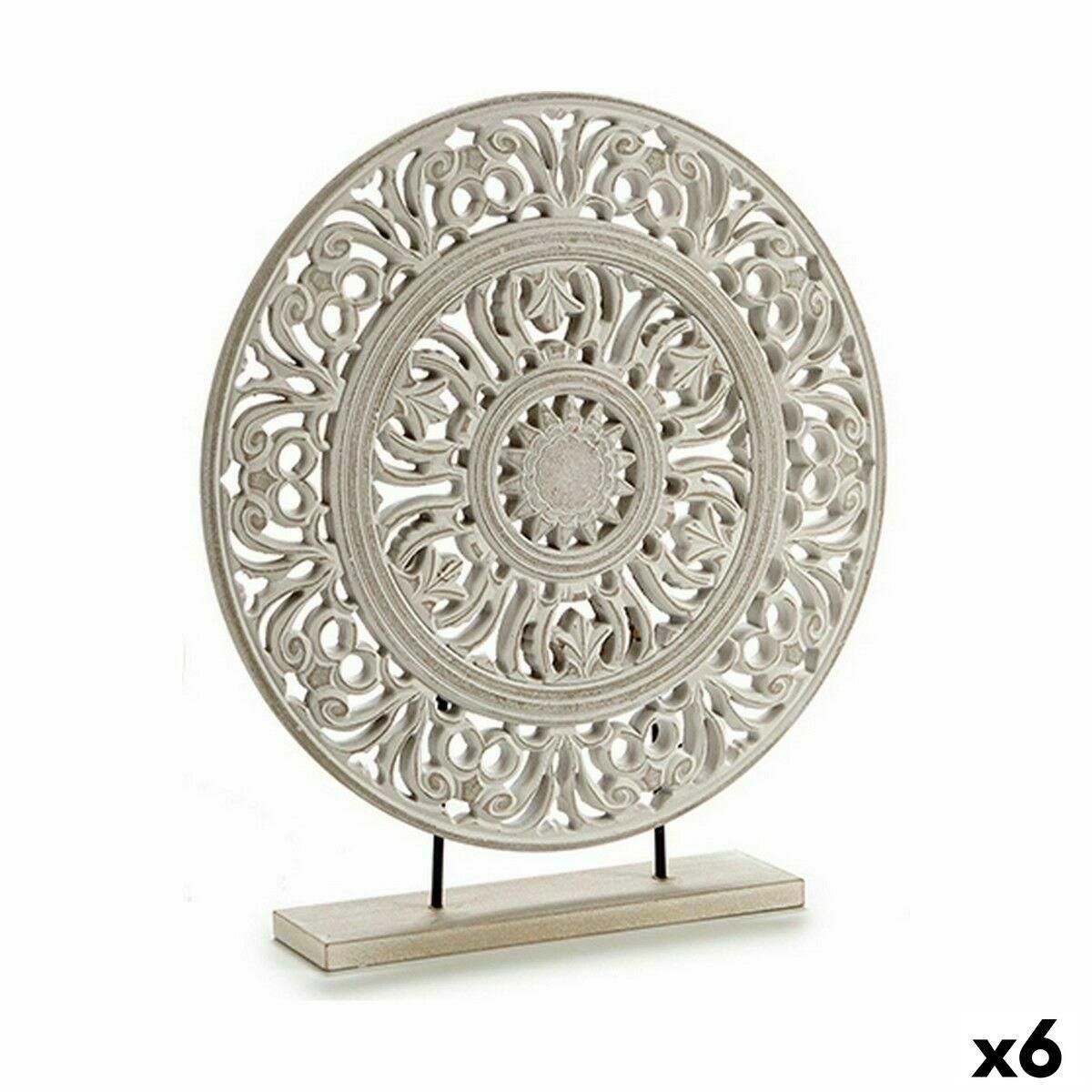 Dekorativ figur Mandala Hvid 7 x 49 x 44 cm (6 enheder)