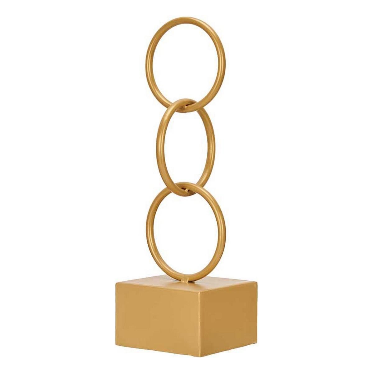 Dekorativ figur Ringe Gylden Metal (12,5 x 40,5 x 12,5 cm)