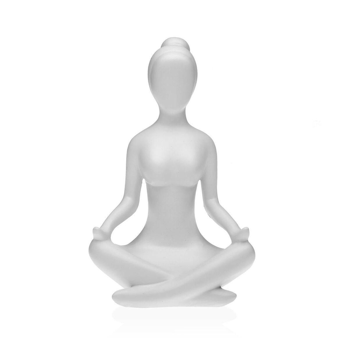 Dekorativ figur Versa Hvid Yoga 12 x 20 x 10 cm Harpiks