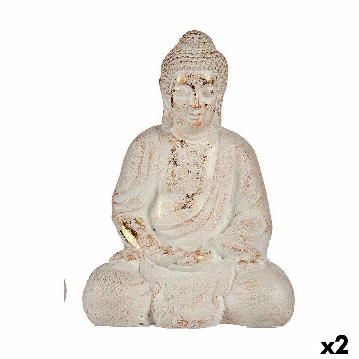 Dekorativ havefigur Buddha Polyesterharpisk 22,5 x 41,5 x 29,5 cm (2 enheder)