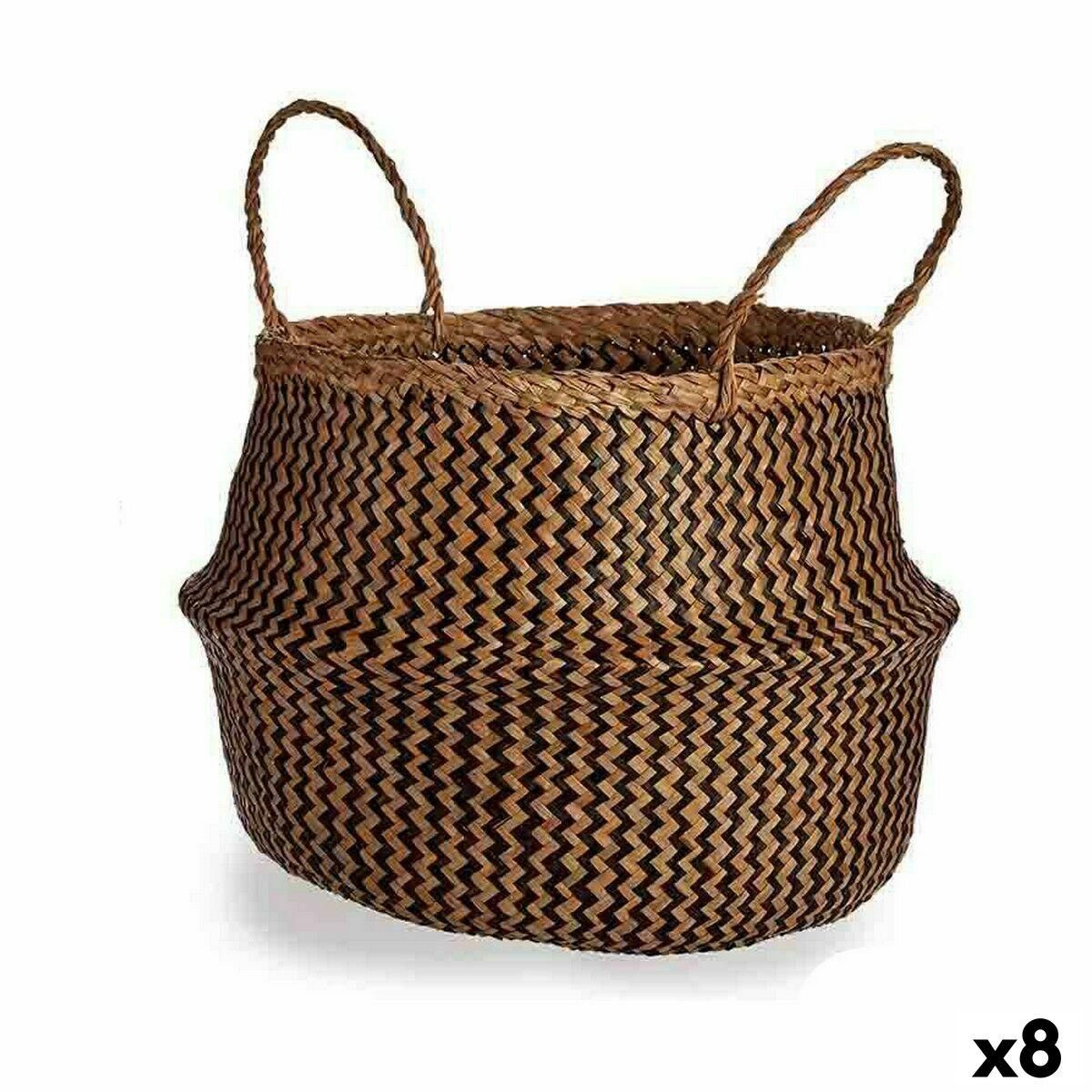 Dekorativ kurv Brun Sort Siv 8 L 36 x 30 x 36 cm (8 enheder)