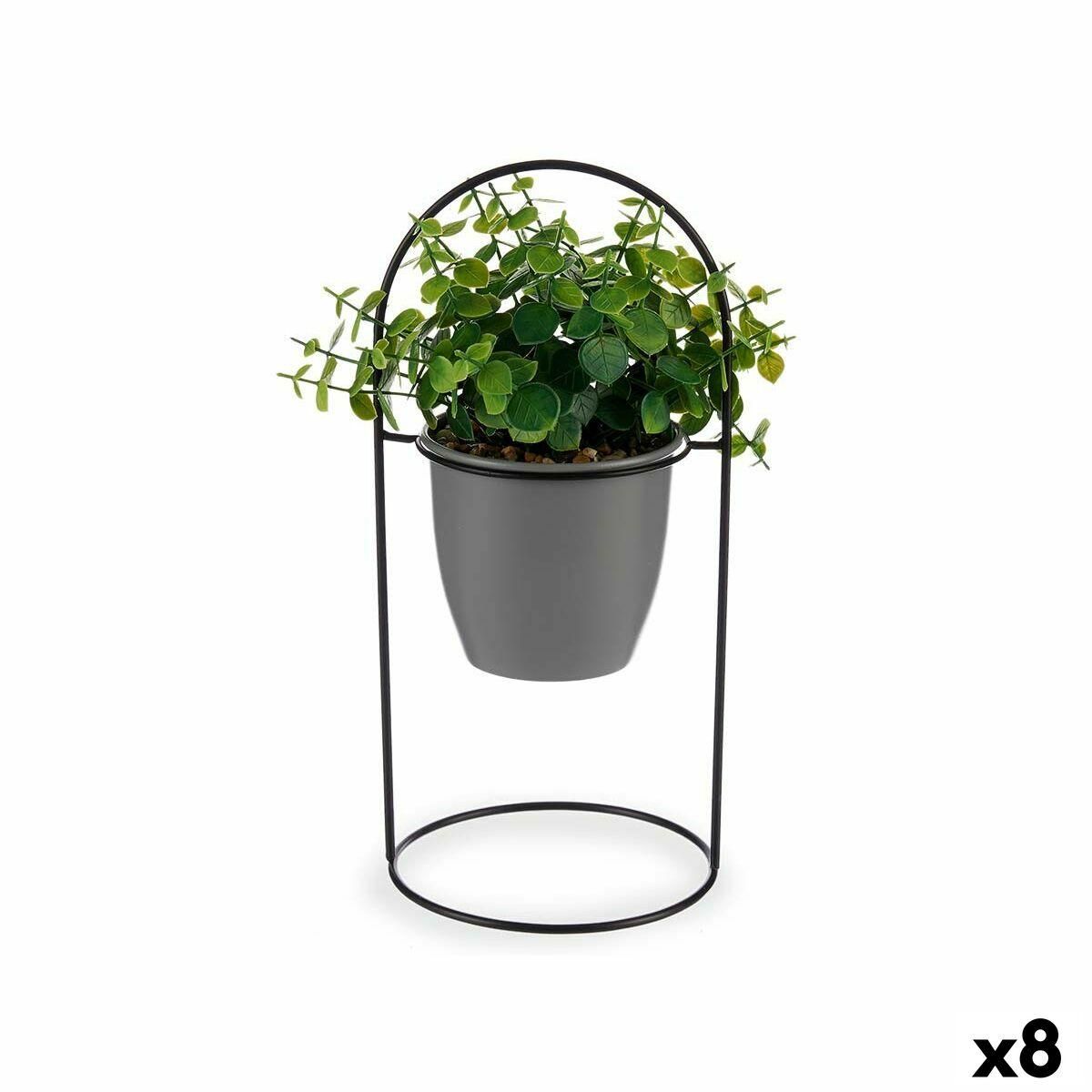 Dekorativ plante Ark Cirkulær Metal Plastik 21 x 30 x 21 cm (8 enheder)