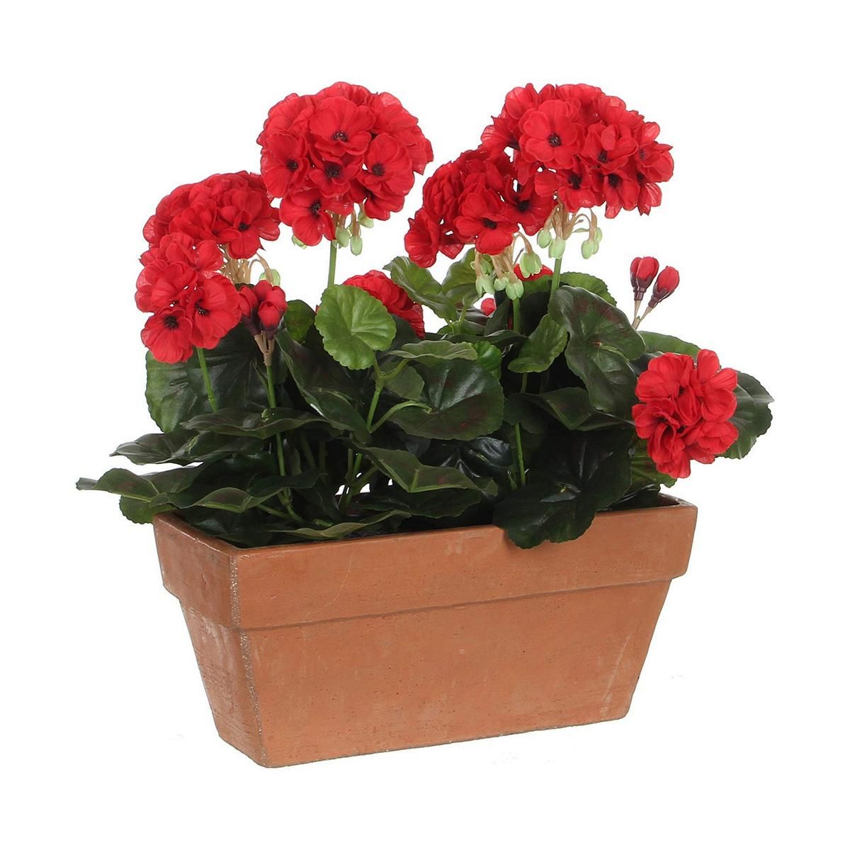 Dekorativ plante Mica Decorations Keramik Rød PVC (29 x 13 x 40 cm)