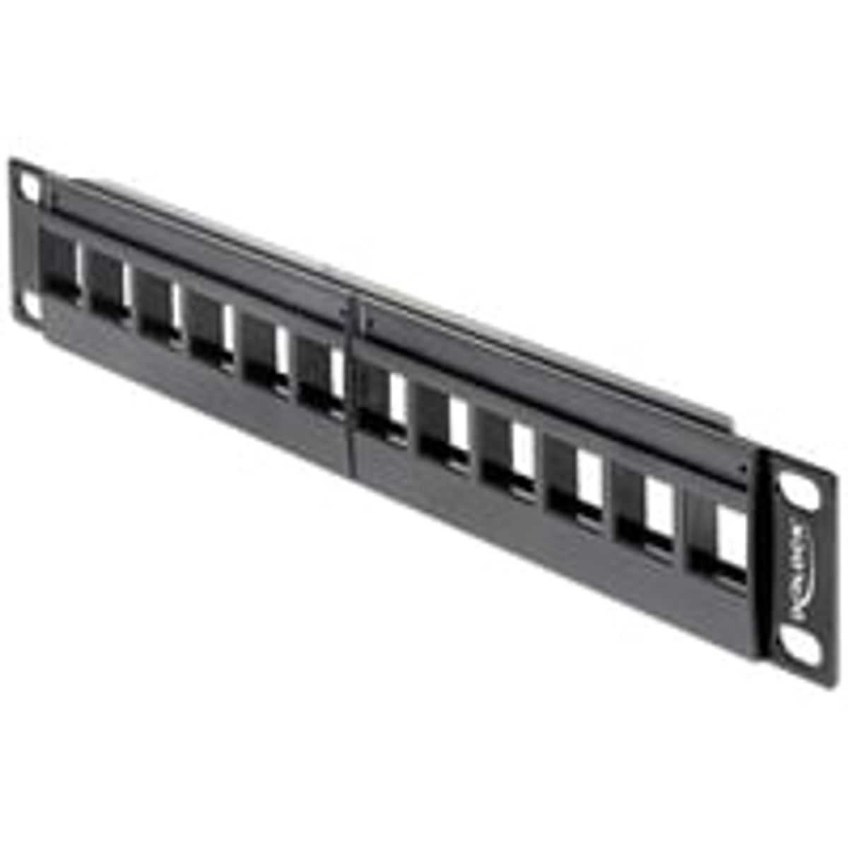 DeLOCK 10" Keystone Patch Panel, til 12xKeystone , 1U , metal, sort