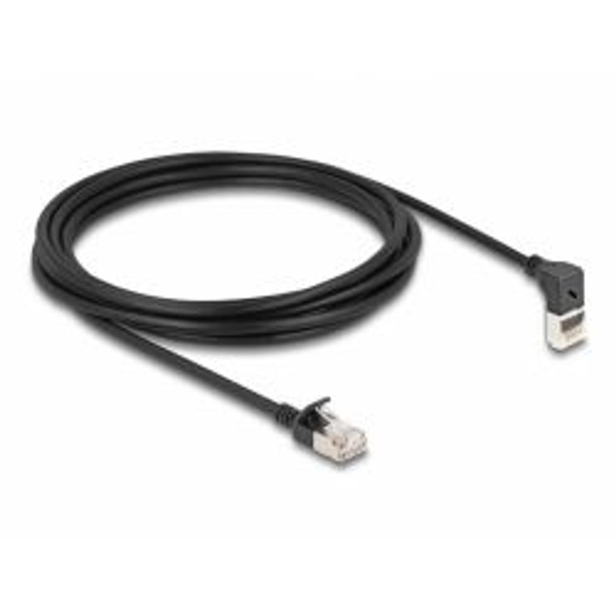 Delock Rj45 Cable Cat.6a S/ftp Slim 90 ° Upwards / Straight 3m