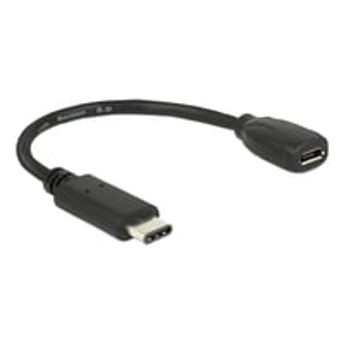 DeLOCK USB-C ha - Micro-B ho adapter, USB 2.0, 56 k? resistor, sort