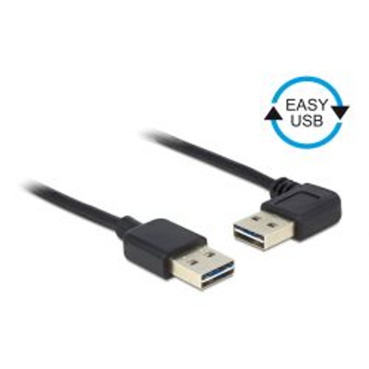 Delock Usb Cable Turnable Usba Connectors Male Angled 1m Black