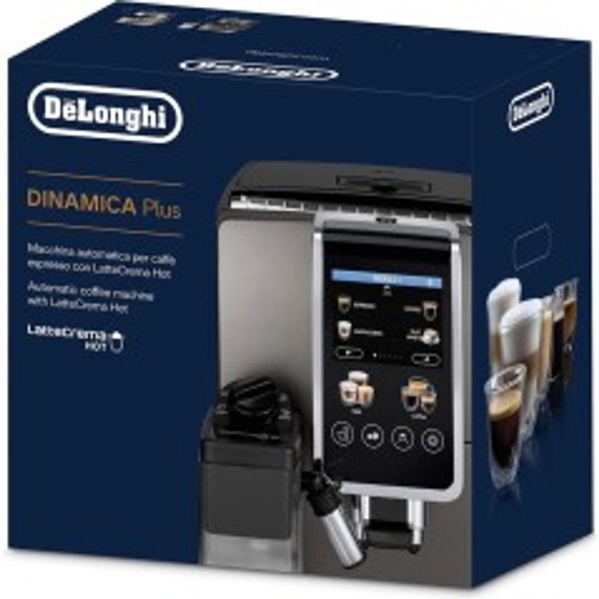 De'Longhi Dinamica Plus ECAM380.85.SB Automatisk kaffemaskine Sølv/sort