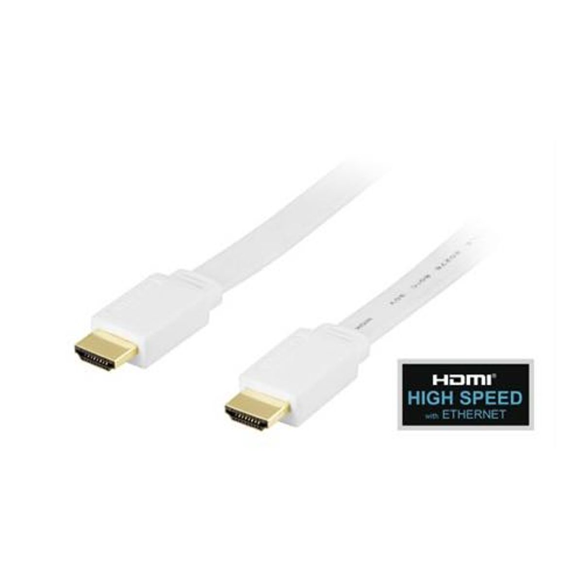 Deltaco - 1.4 High Speed HDMI Flat (Han-Han) (Hvid) - 4K@30Hz - 1,5 m