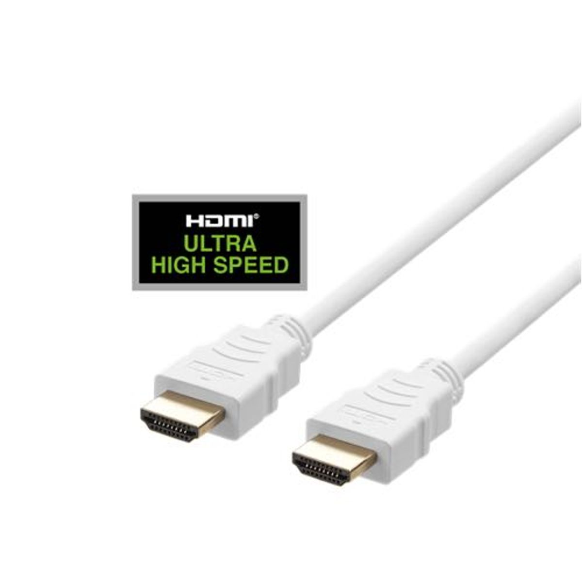 Deltaco - 2.1 HDR Ultra High Speed HDMI (Han-Han) (Hvid) - 8K@60Hz - 2,0 m