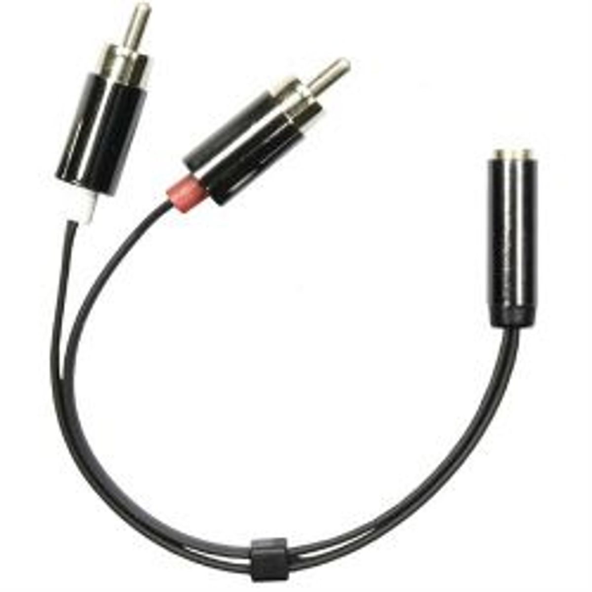 Deltaco 3.5mm Female To 2xrca Male, 0.1m, Black - Ledning