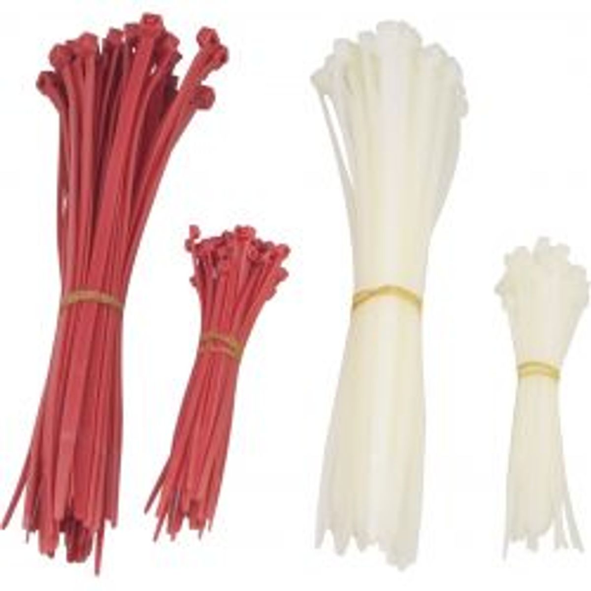 Deltaco Cable Ties, 100mm & 200mm, 200-pack, Red/white