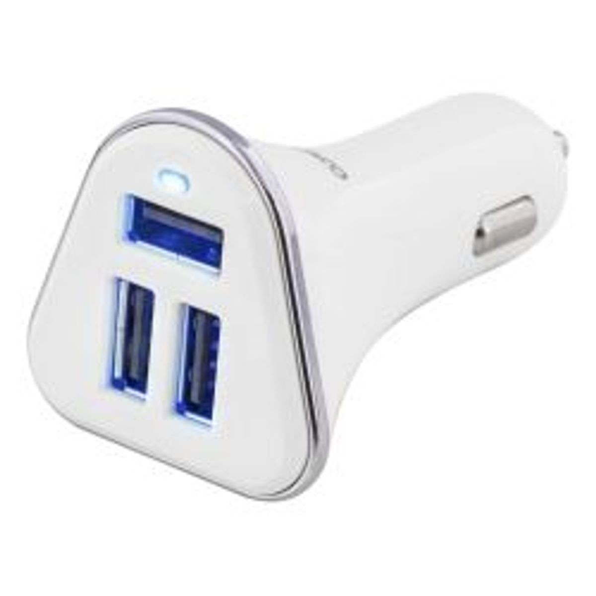 Deltaco Car Charger, 5.2 A, 3x Usb-a, 12-24 V Dc Input, White/silver - Billader