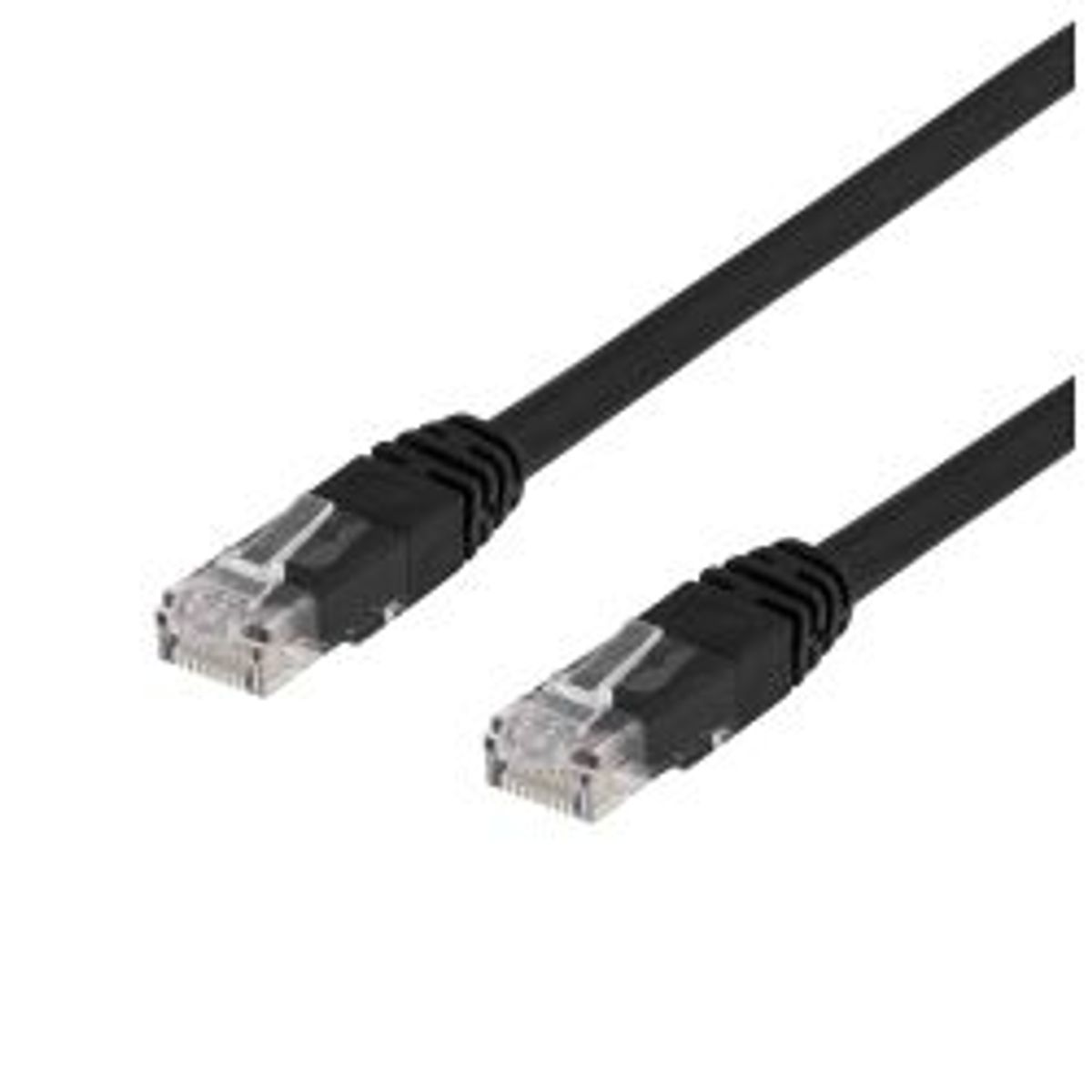 Deltaco Cat6 Network Cable, 1m, Black - Ledning