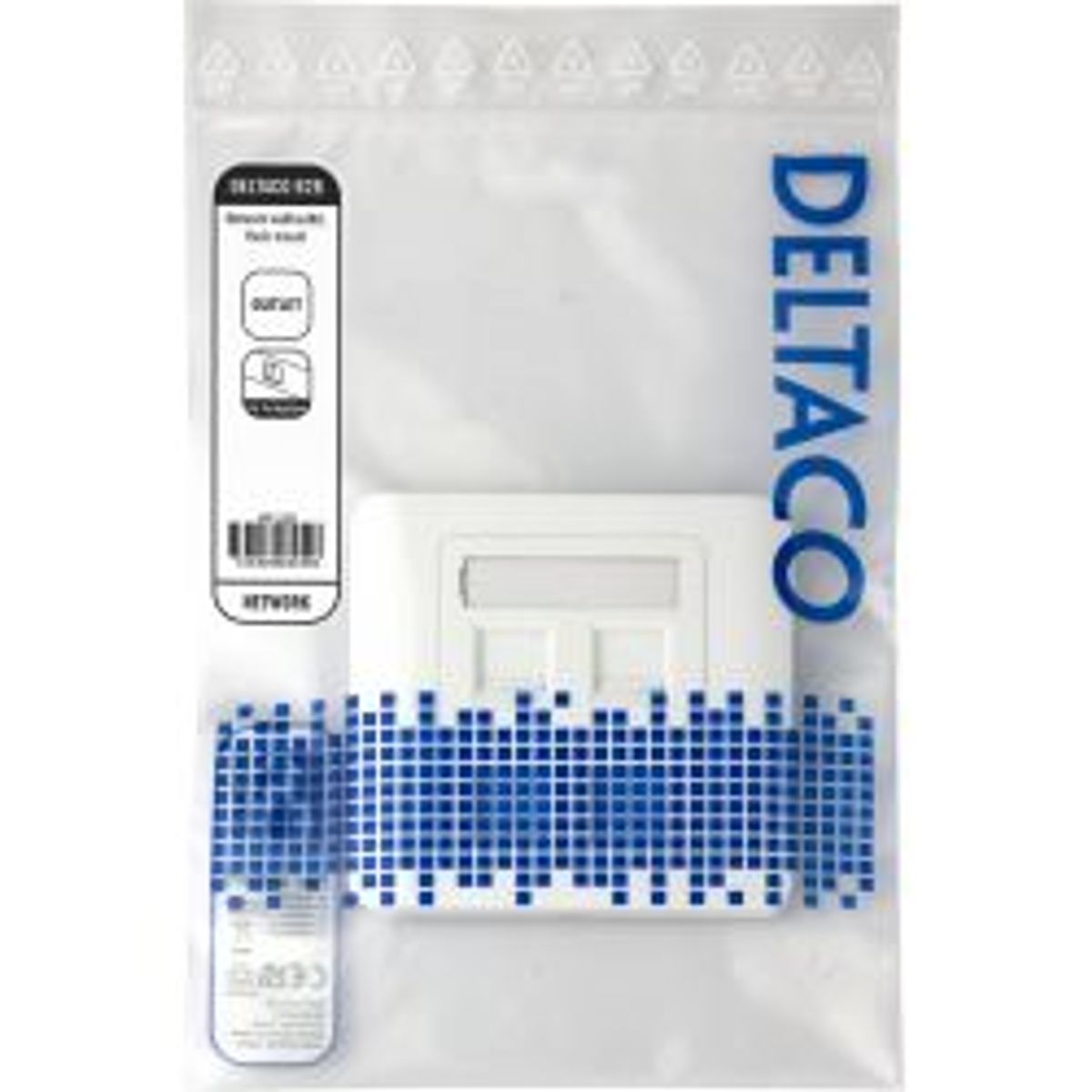 Deltaco Flush Mount For Keystone, 4 Ports, White