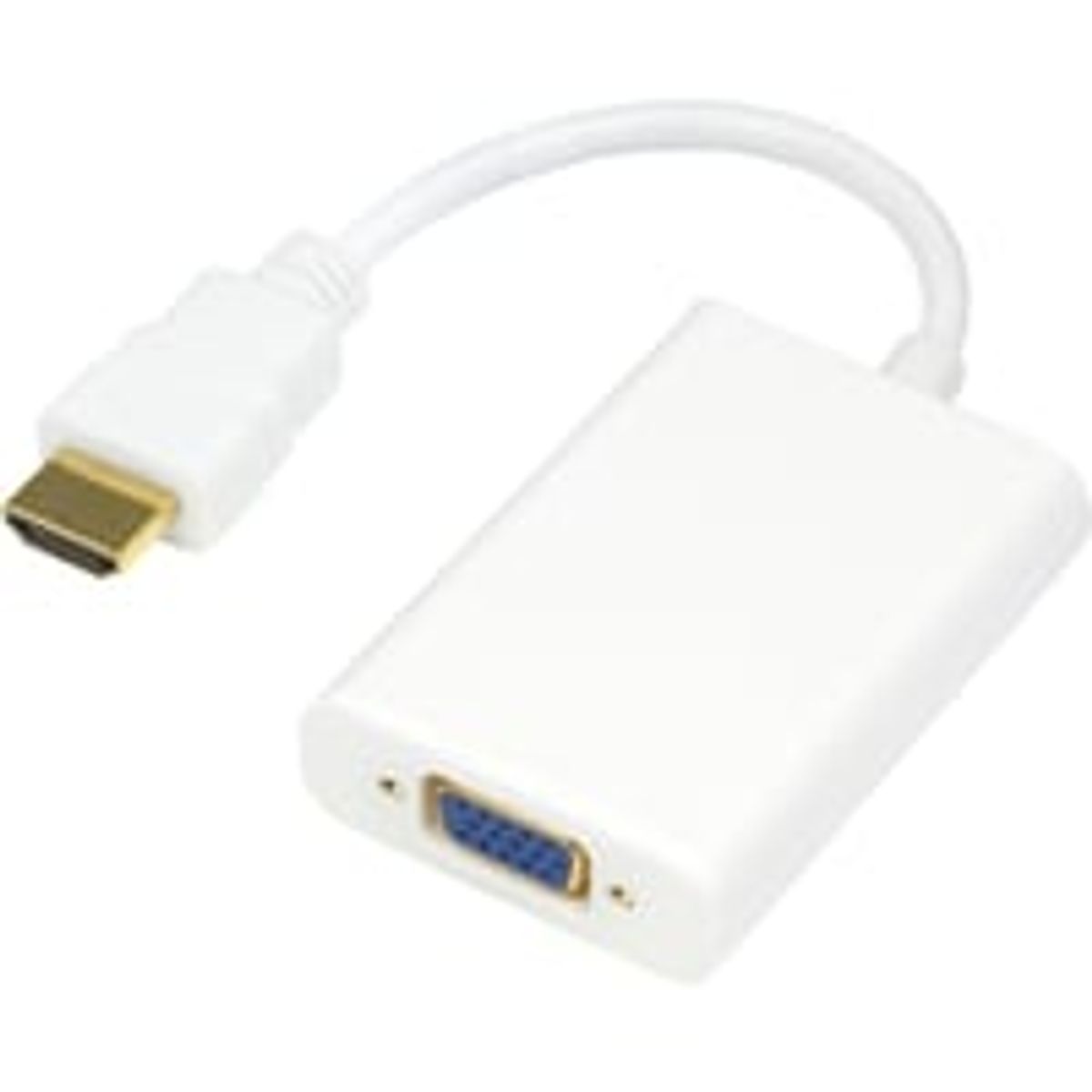 DELTACO HDMI til VGA adapter, 19-pin han - 15-pin hun, 0.2m, hvid