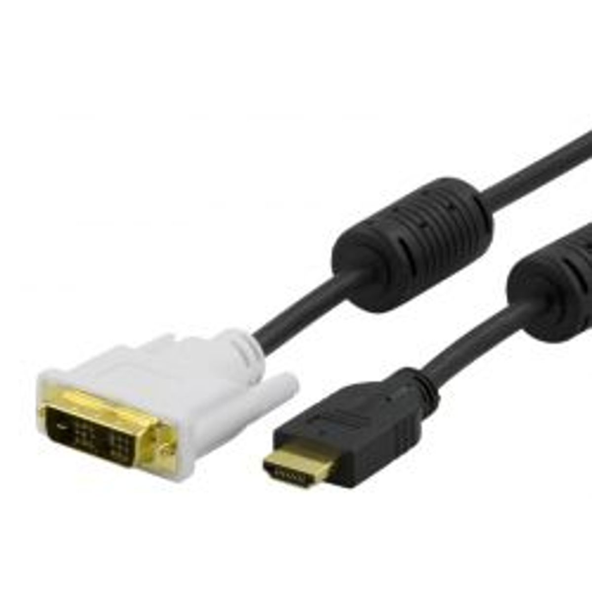 Deltaco Hdmi To Dvi-cable, Full Hd @60hz, 1m, Black/white - Ledning