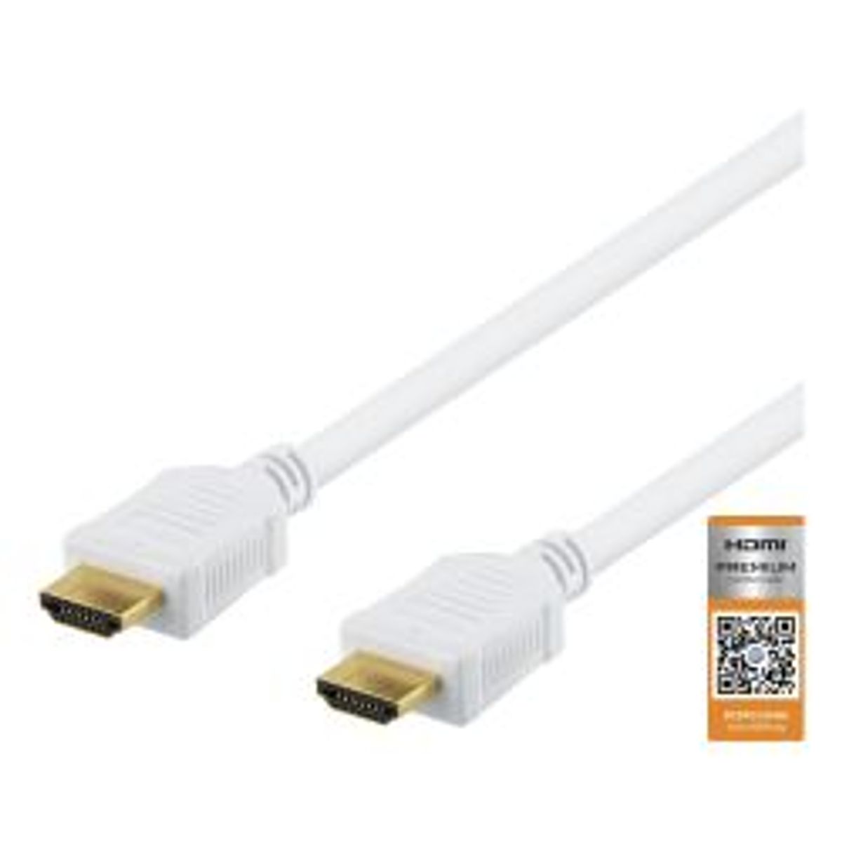 Deltaco High-speed Premium Hdmi Cable, 0.5m, Ethernet, 4k Uhd, White