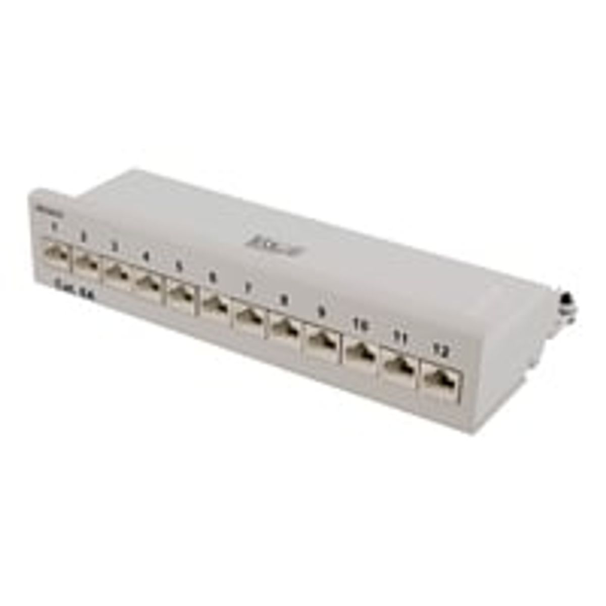 DELTACO Patch Panel, 12xRJ45, Cat6a, wall-mountable, metal, gr