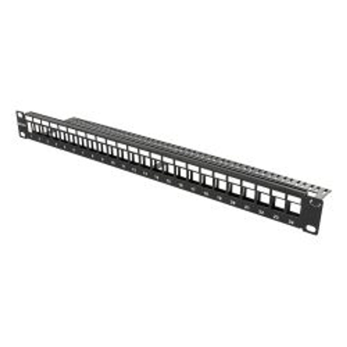 Deltaco Patch Panel 24 Ports W/out Connectors Cable Support 1u 19