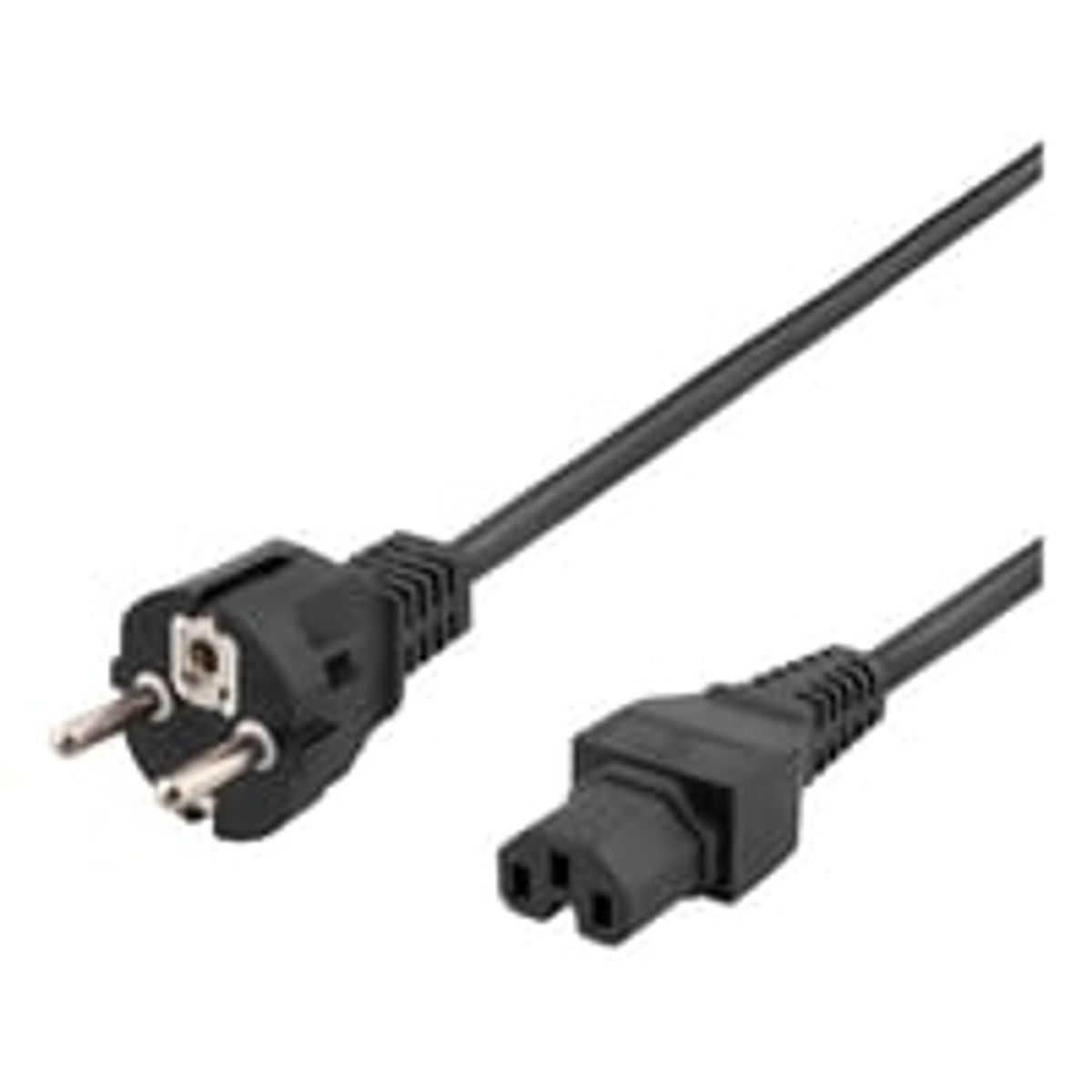 DELTACO power cord CEE 7/7 - IEC C15, 2m, sort