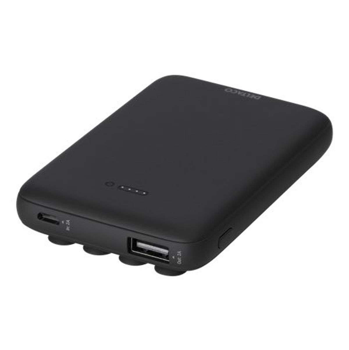 Deltaco - Powerbank - trådløs opladning (1x USB-A) - 5000 mAh - 2.1A/10.5W (Sort)