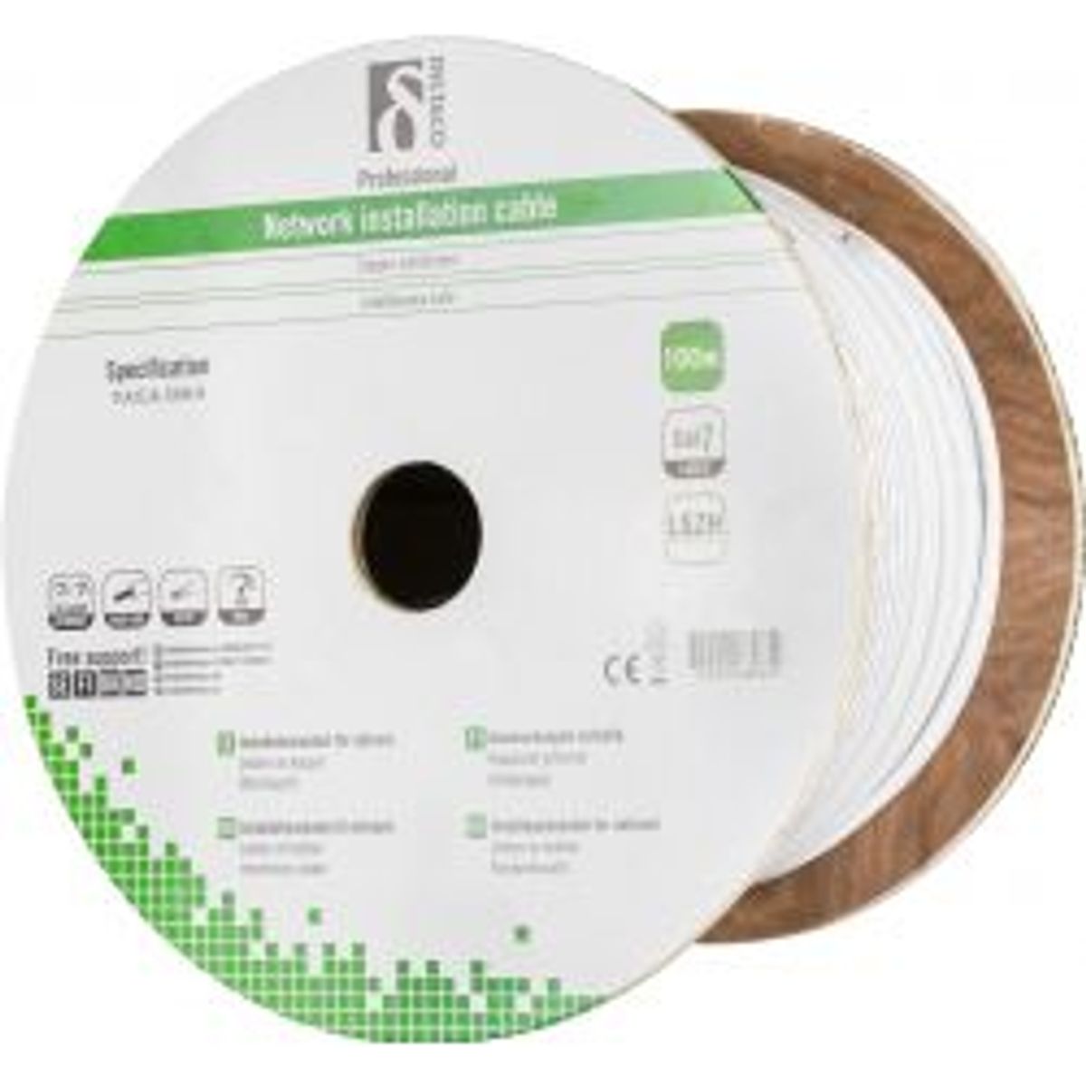 Deltaco S/ftp Cat7 Install Cable100m Drum 600mhz Deltacertif White