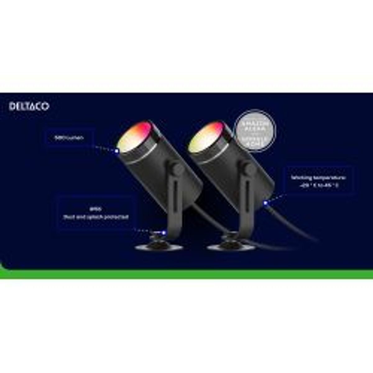 Deltaco Sh-glkex01, Smart Rgb Havelys Med Varmt Hvidt Lys, Sort - Lampe