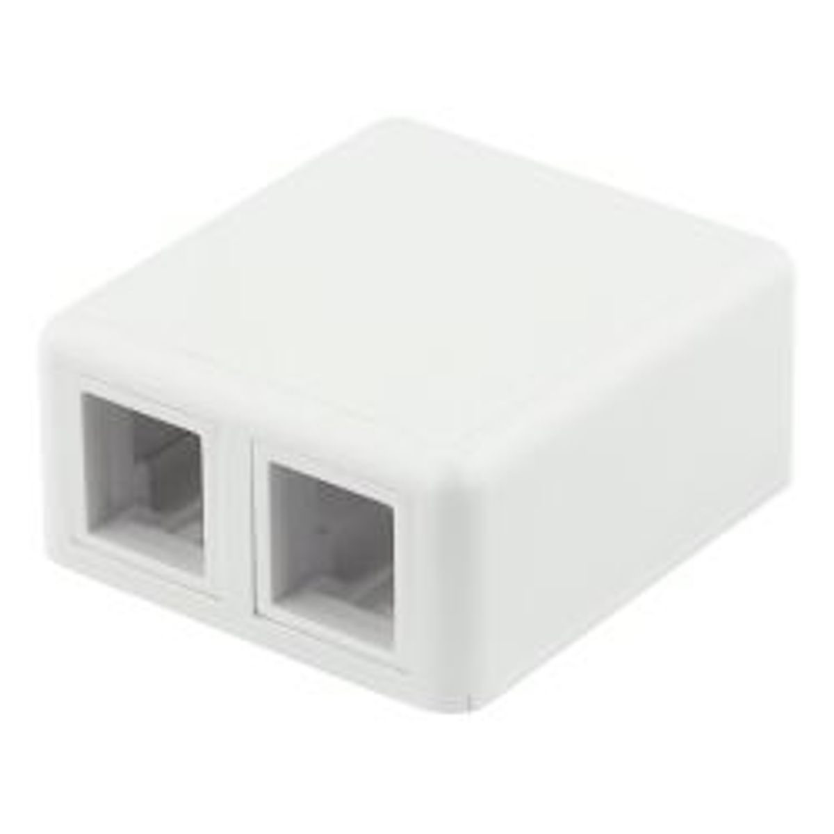 Deltaco Surface Mount Box For Keystone, 2 Ports, White