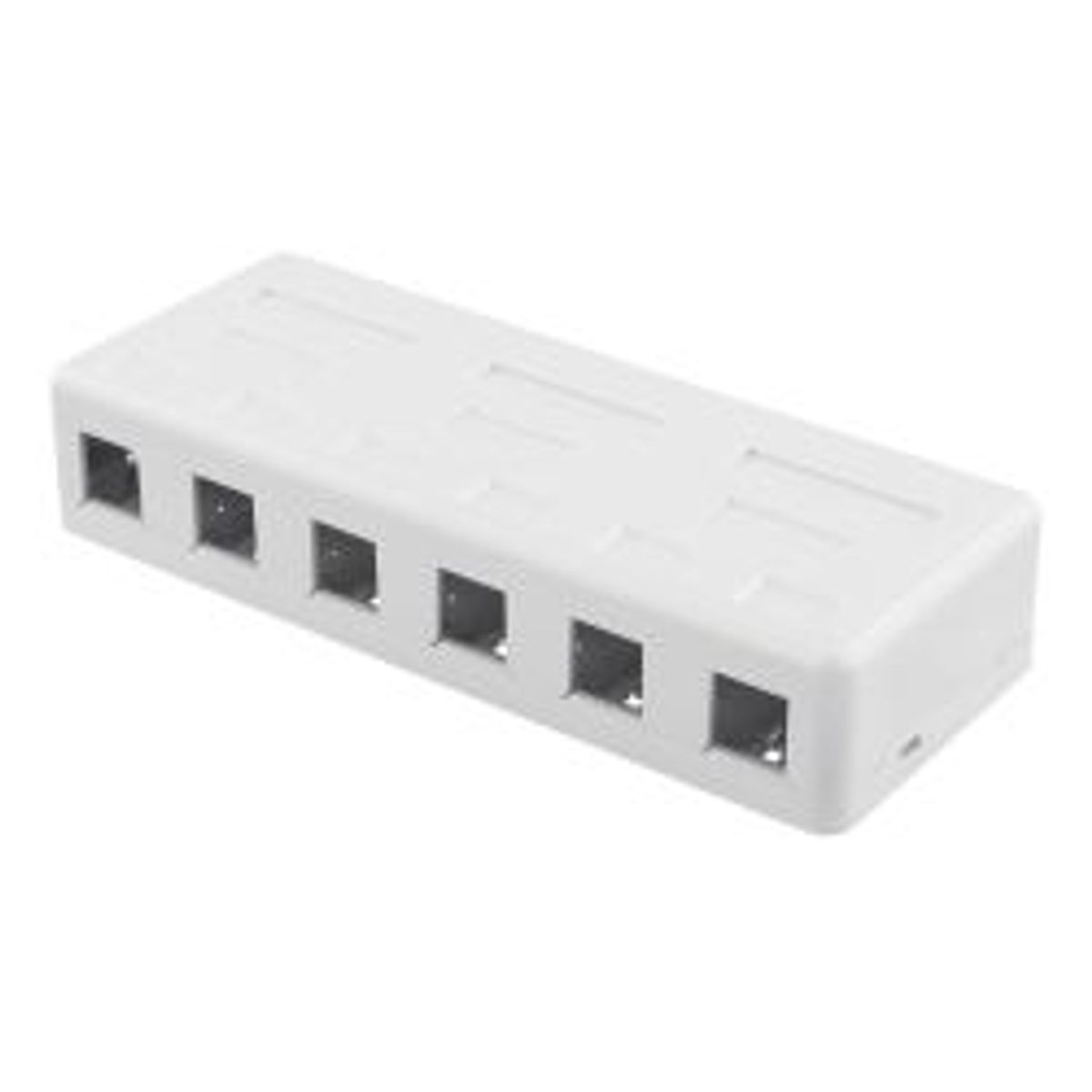 Deltaco Surface Mount Box For Keystone, 6 Ports, White