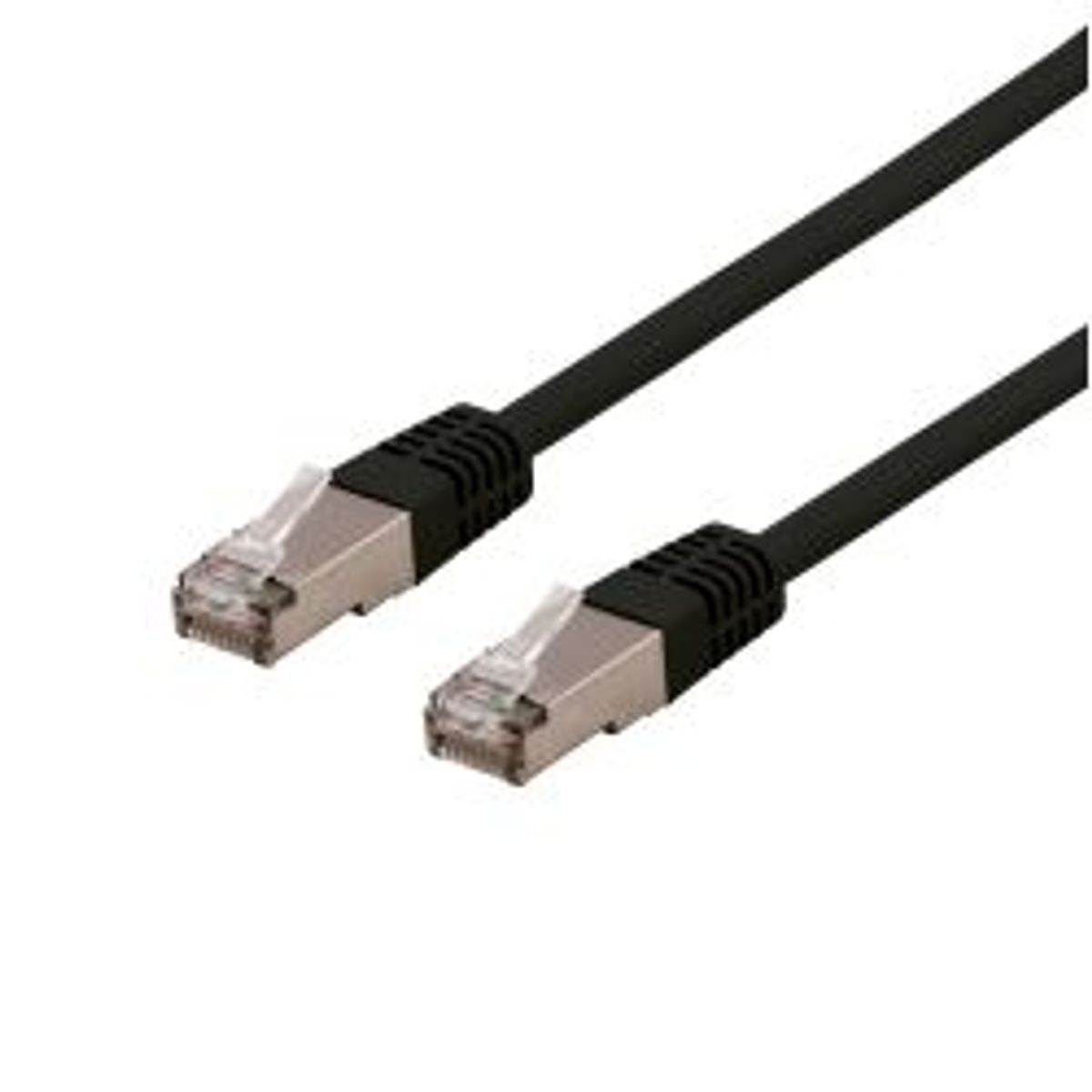 Deltaco U/ftp Cat6a Patch Cable, Lszh, 0.3m, Black - Ledning