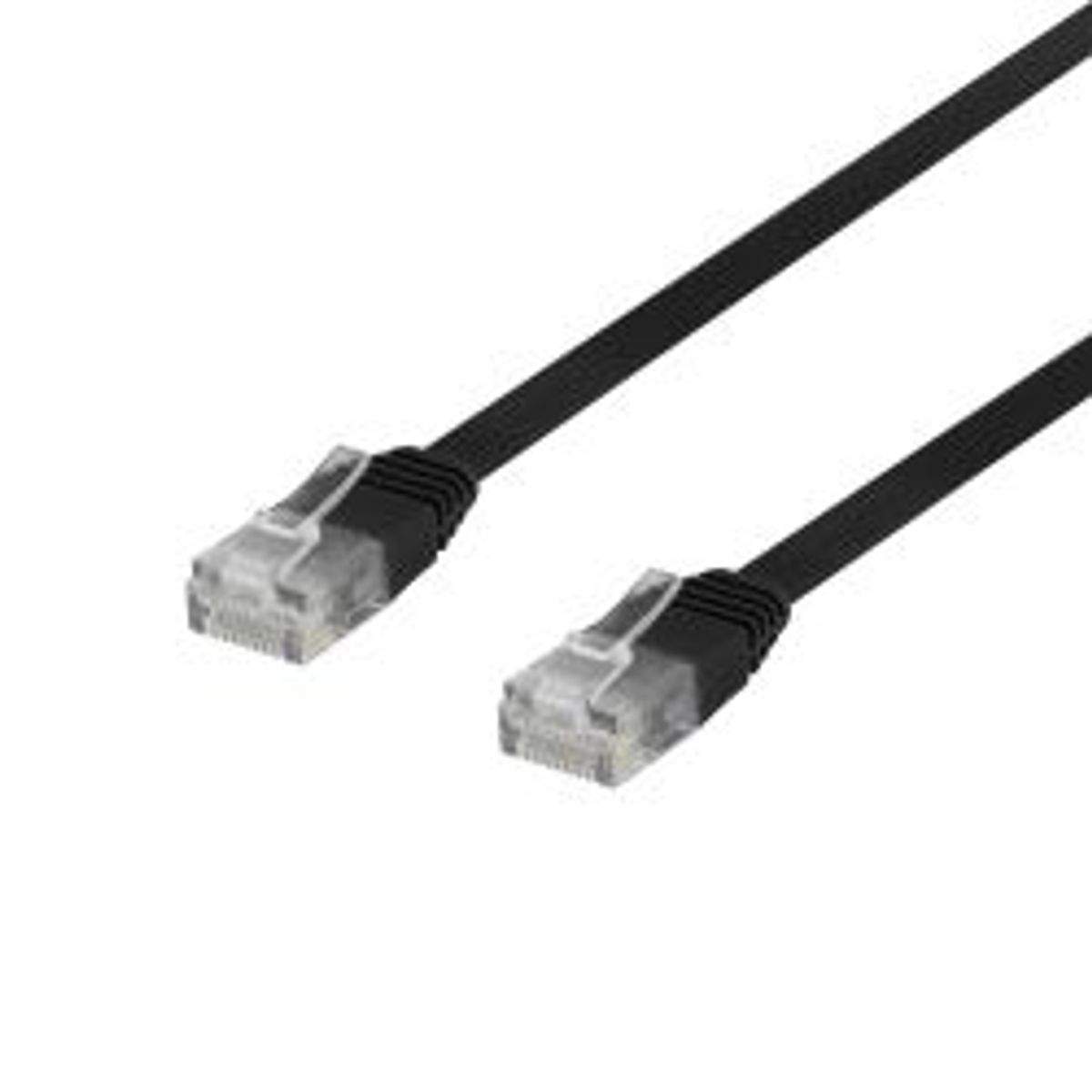 Deltaco U/utp Cat6 Patch Cable, Flat, 0.3m, 250mhz, Black - Ledning