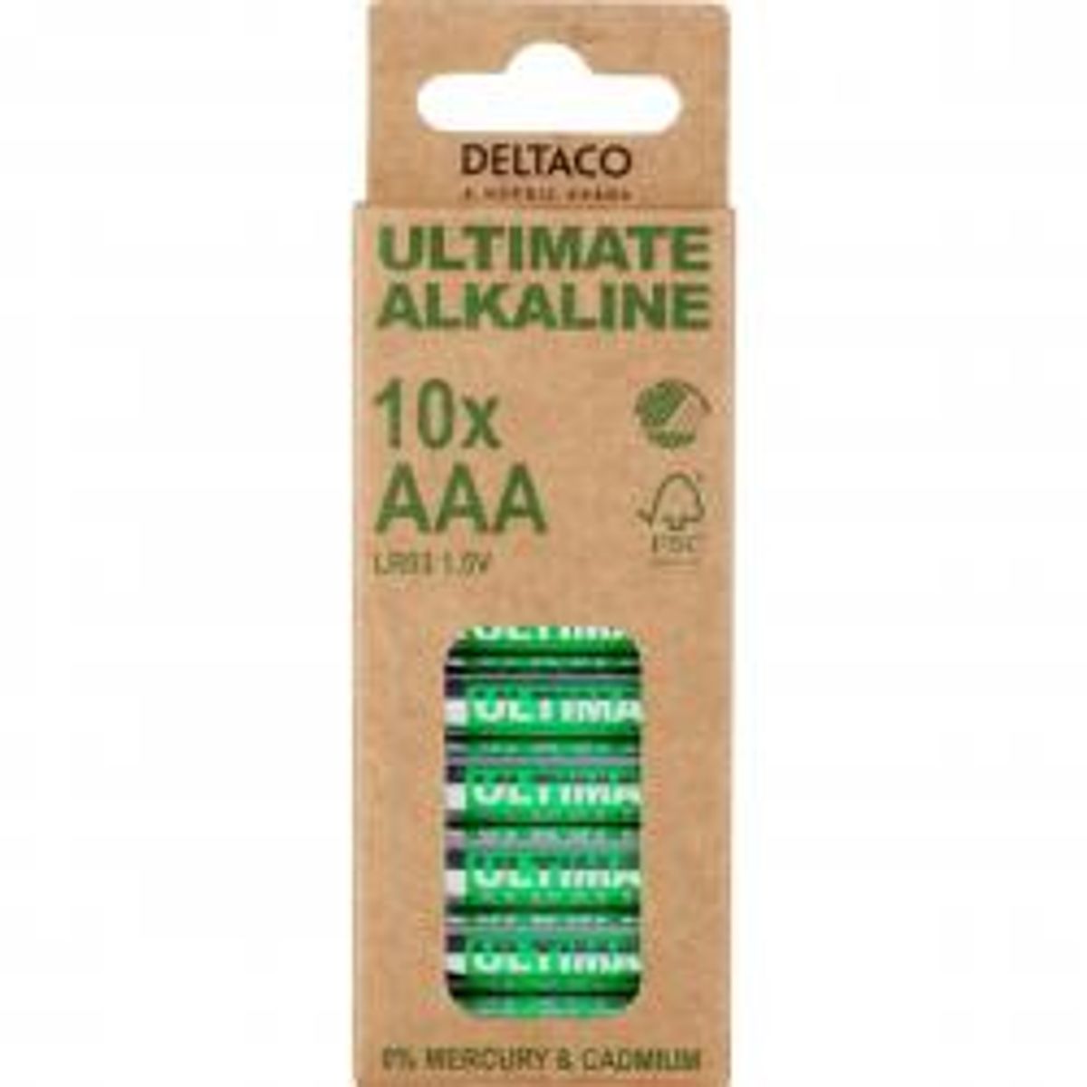 Deltaco Ultimate Alkaline AAA LR03 1,5V - 10-pak - Batteri